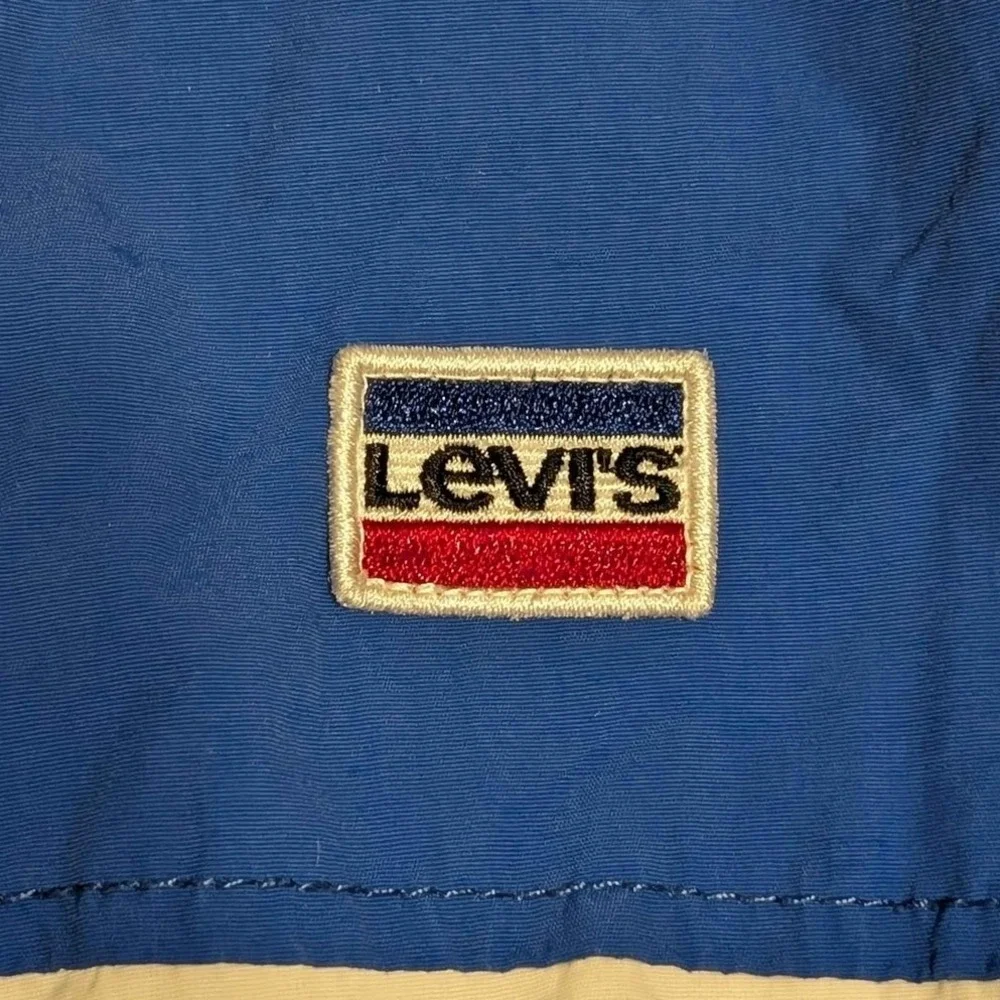 Levi's Windbreaker Jacket Mens XXL Blue Colorblock Logo Sleeve Full Zip‎